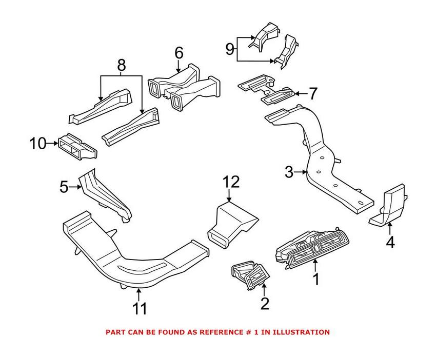 BMW Fresh Air Grille (Center) 64229166891